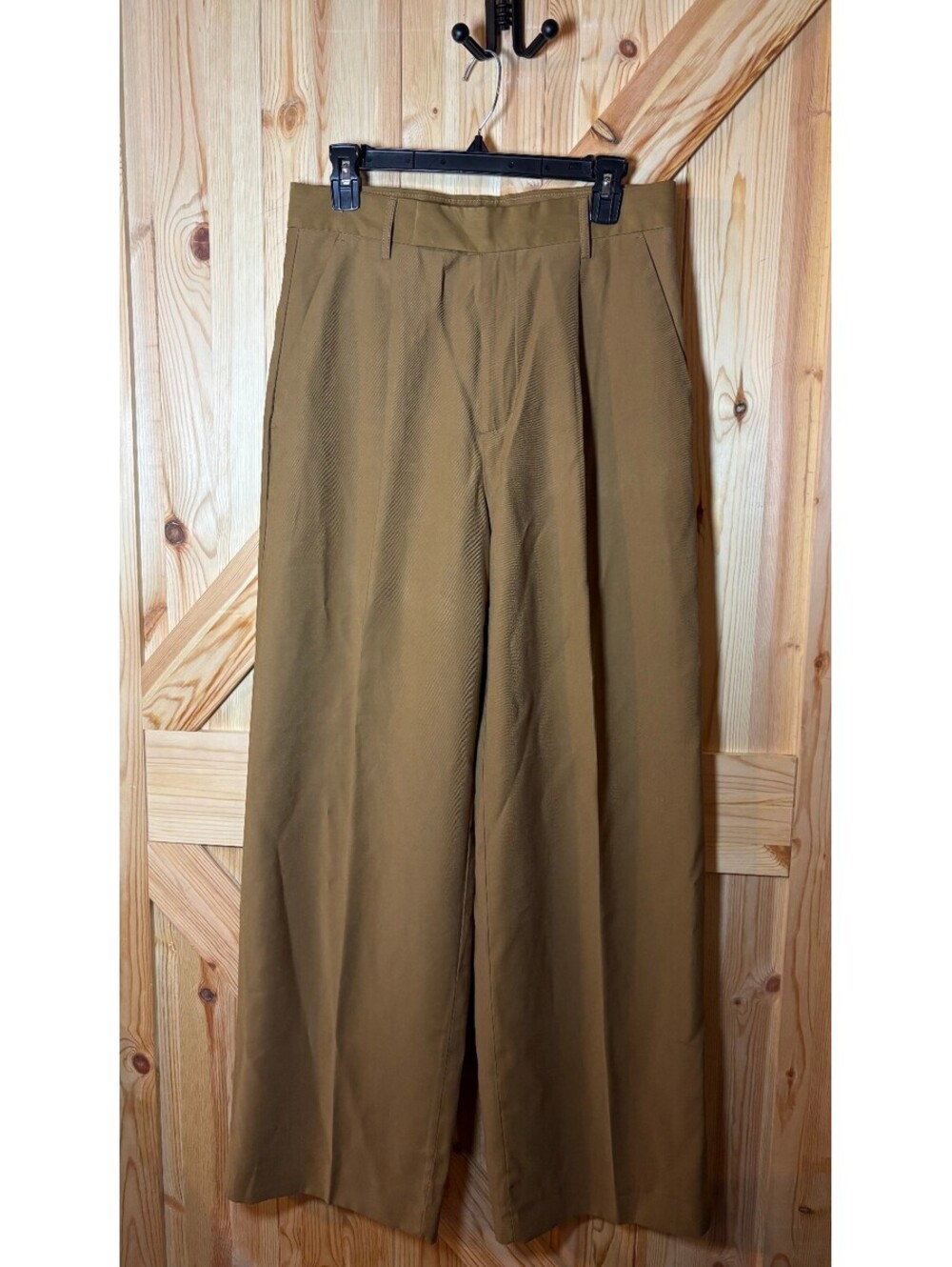 Banana Republic Women's Wide Leg Pants Size 10 Tan Rayon Blend